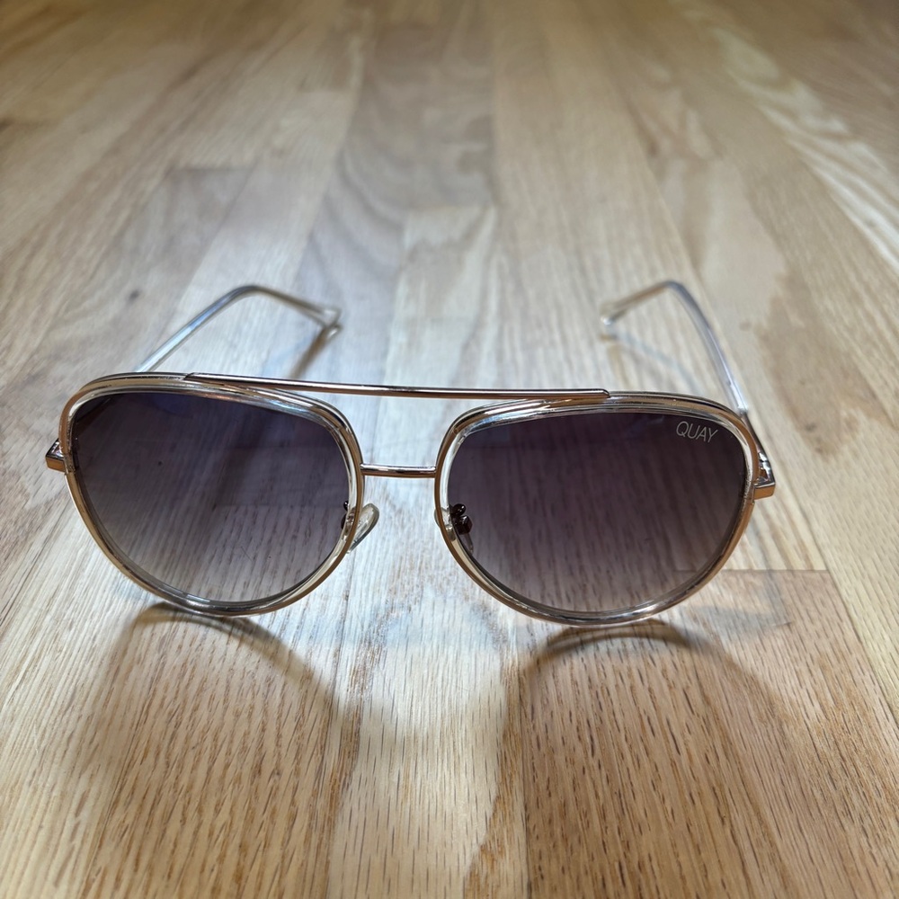 Quay Australia Needing Fame Sunglasses 126 Brown Clear Sunnies